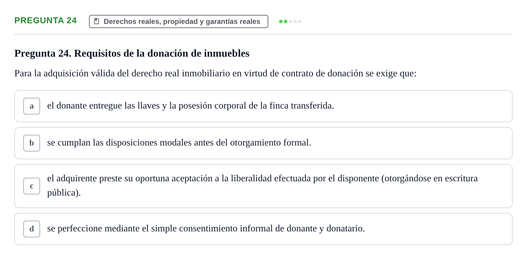 Enunciado: Pregunta 24 · Introducción al Derecho UB Examen final de Introducción al Derecho
