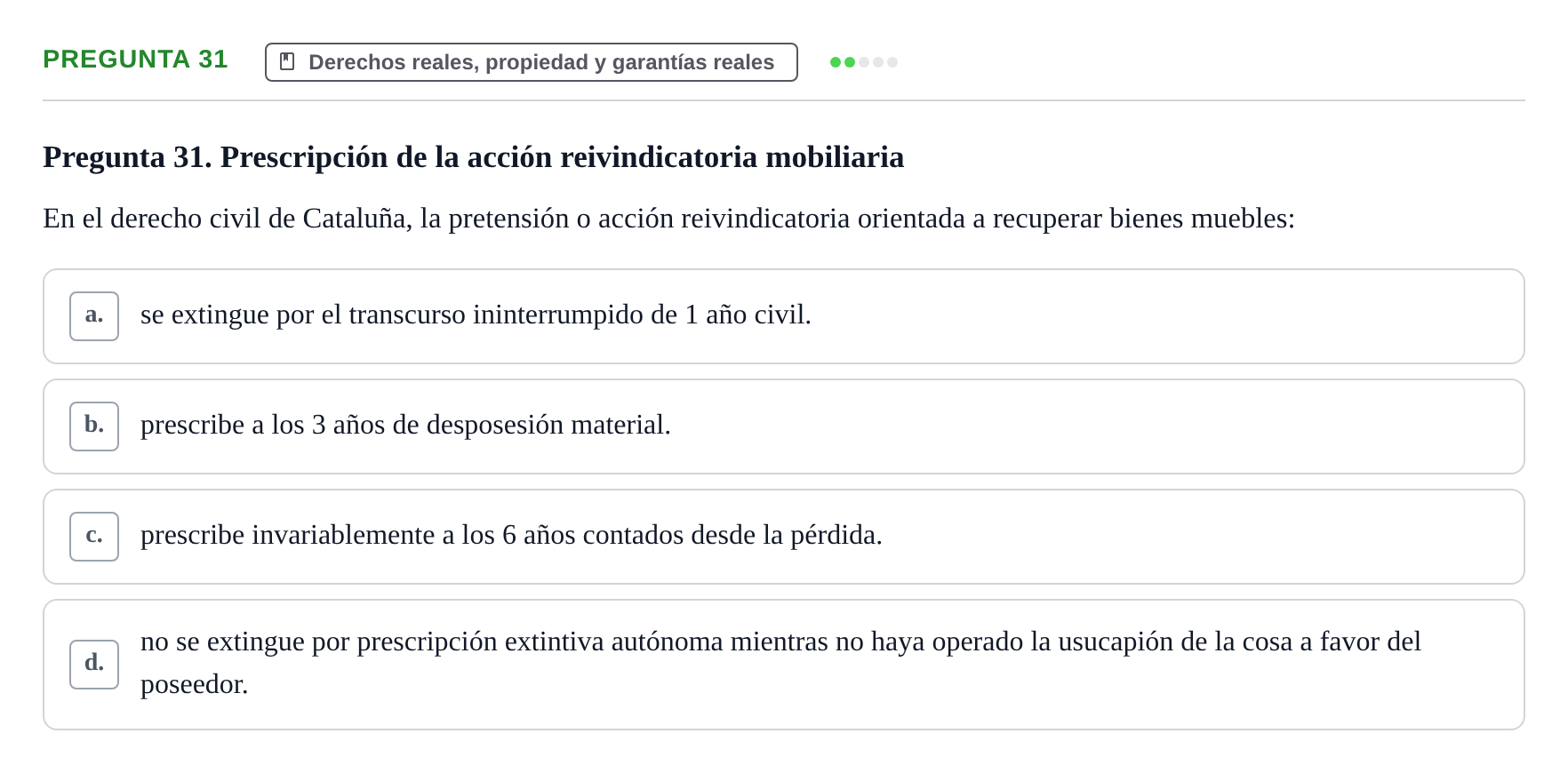 Enunciado: Pregunta 31 · Introducción al Derecho UB Examen final de Introducción al Derecho