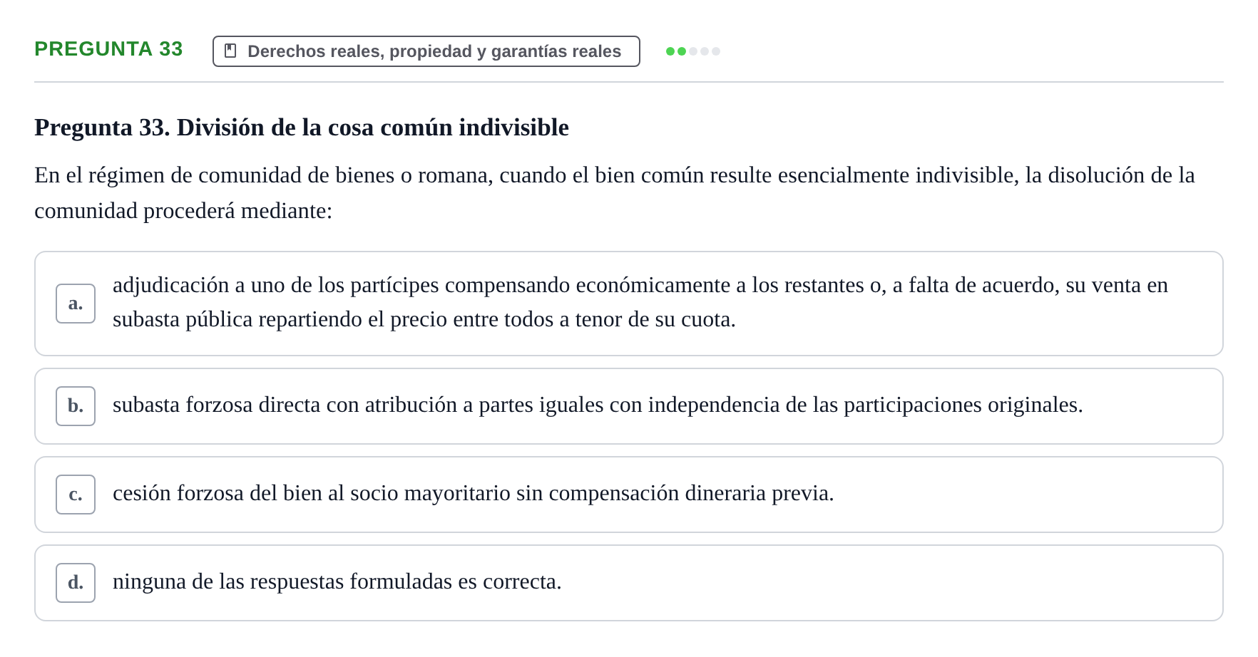 Enunciado: Pregunta 33 · Introducción al Derecho UB Examen final de Introducción al Derecho