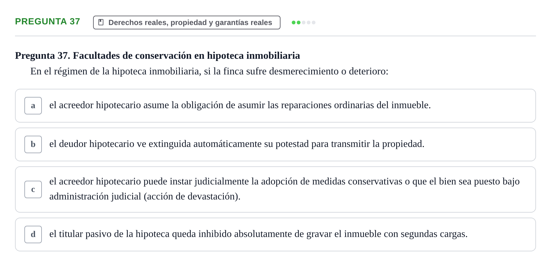 Enunciado: Pregunta 37 · Introducción al Derecho UB Examen final de Introducción al Derecho