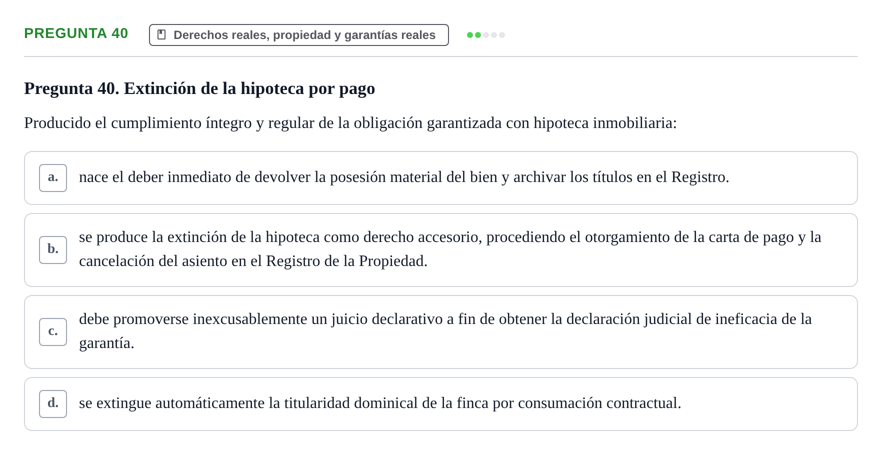 Enunciado: Pregunta 40 · Introducción al Derecho UB Examen final de Introducción al Derecho
