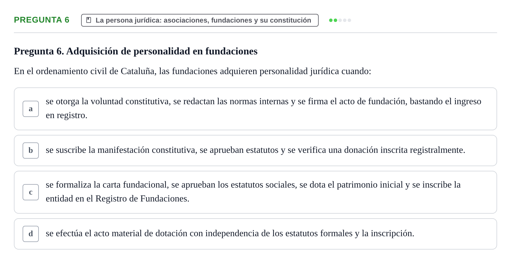 Enunciado: Pregunta 6 · Introducción al Derecho UB Examen final de Introducción al Derecho