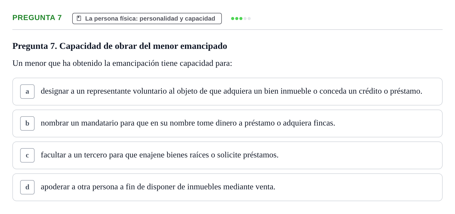 Enunciado: Pregunta 7 · Introducción al Derecho UB Examen final de Introducción al Derecho