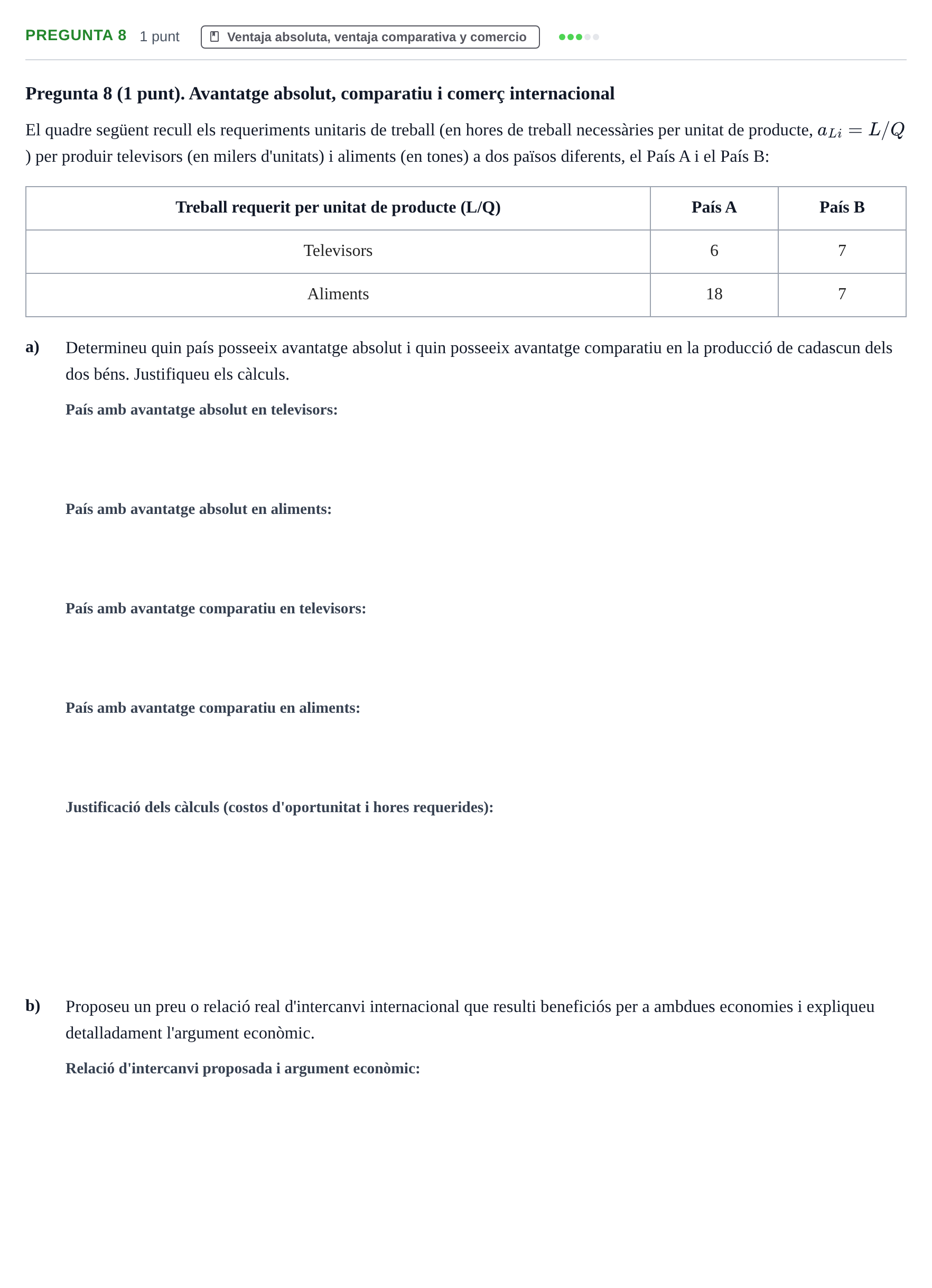 Enunciado: Pregunta 8 · Introducción a la Economía UB 2019