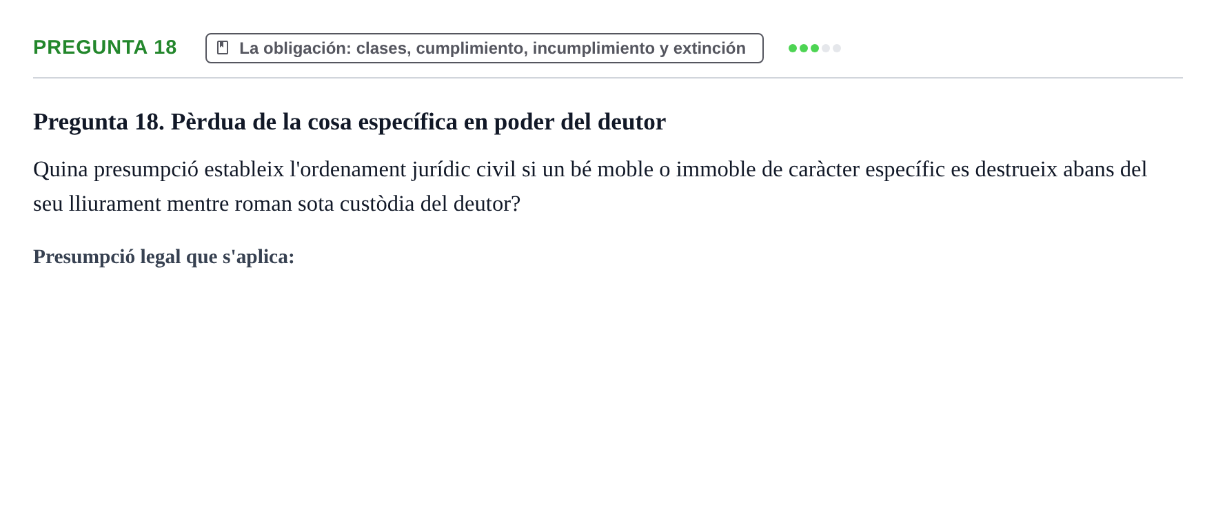 Enunciado: Pregunta 18 · Introducción al Derecho UB Examen d'avaluació continuada: Parcial 2