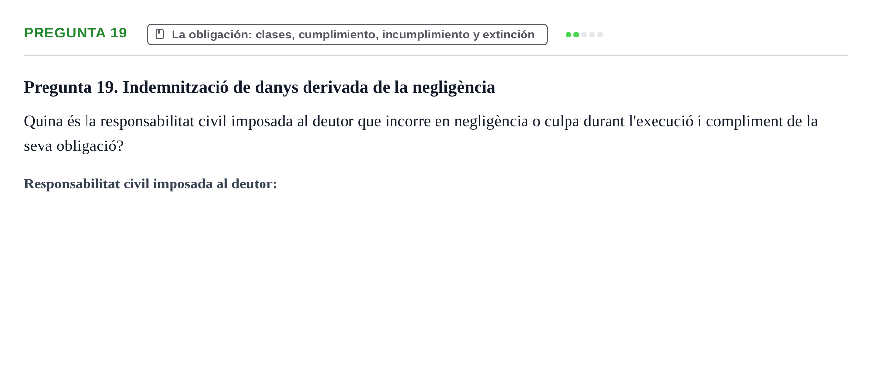 Enunciado: Pregunta 19 · Introducción al Derecho UB Examen d'avaluació continuada: Parcial 2