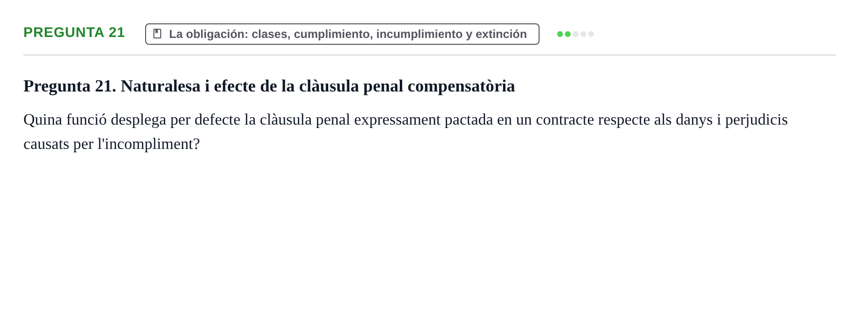 Enunciado: Pregunta 21 · Introducción al Derecho UB Examen d'avaluació continuada: Parcial 2