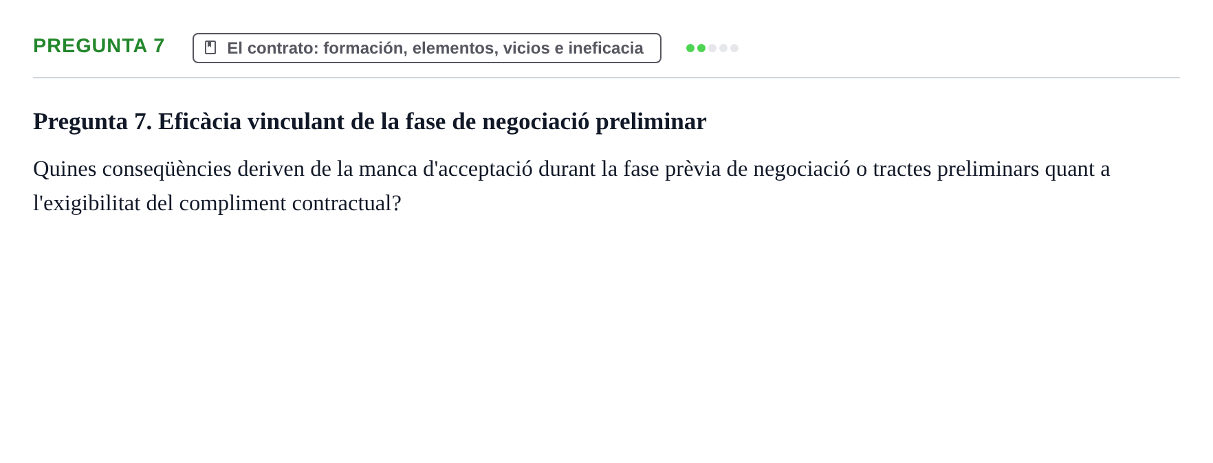 Enunciado: Pregunta 7 · Introducción al Derecho UB Examen d'avaluació continuada: Parcial 2
