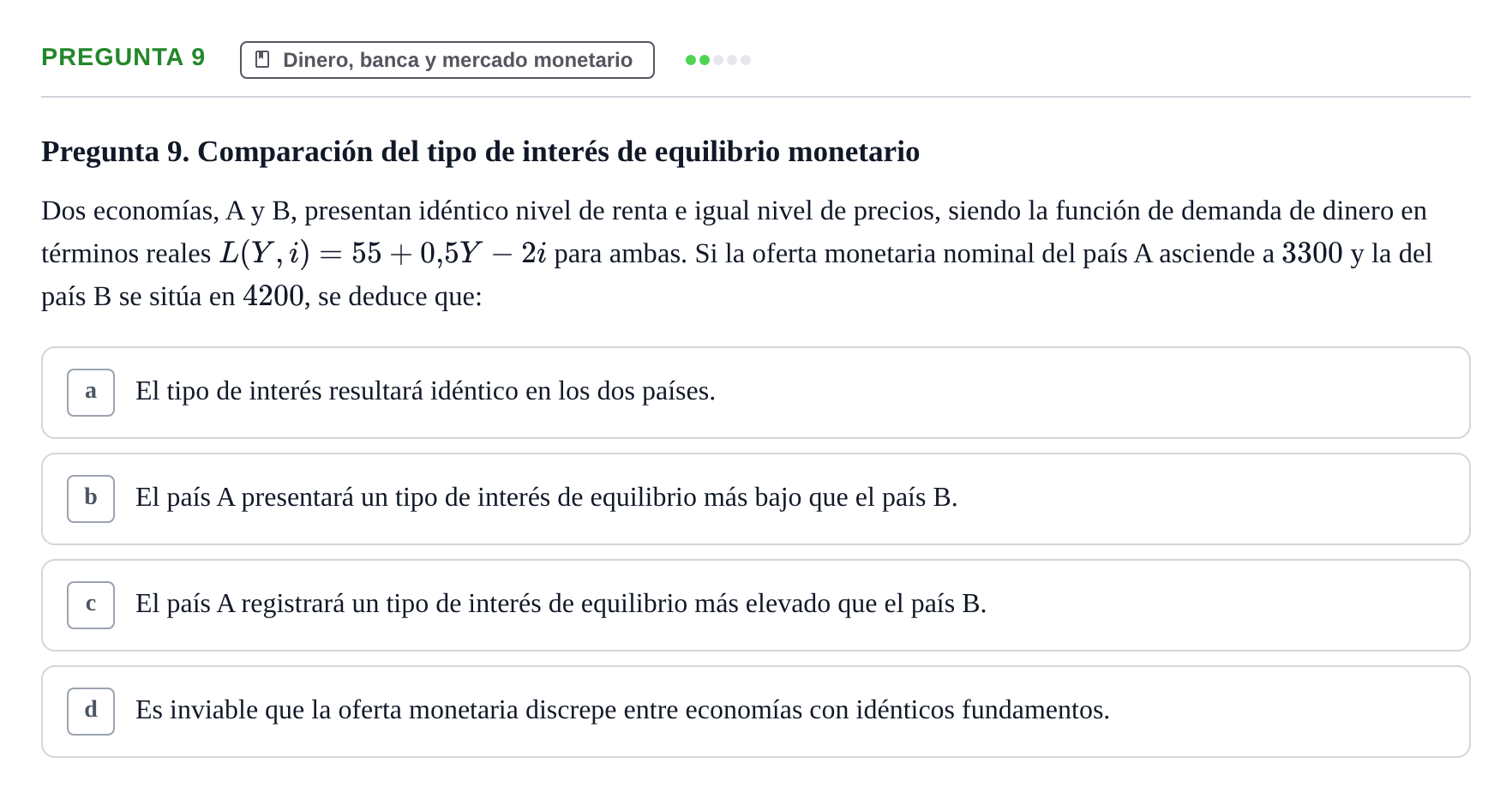 Enunciado: Pregunta 9 · Macroeconomía I UB 2020