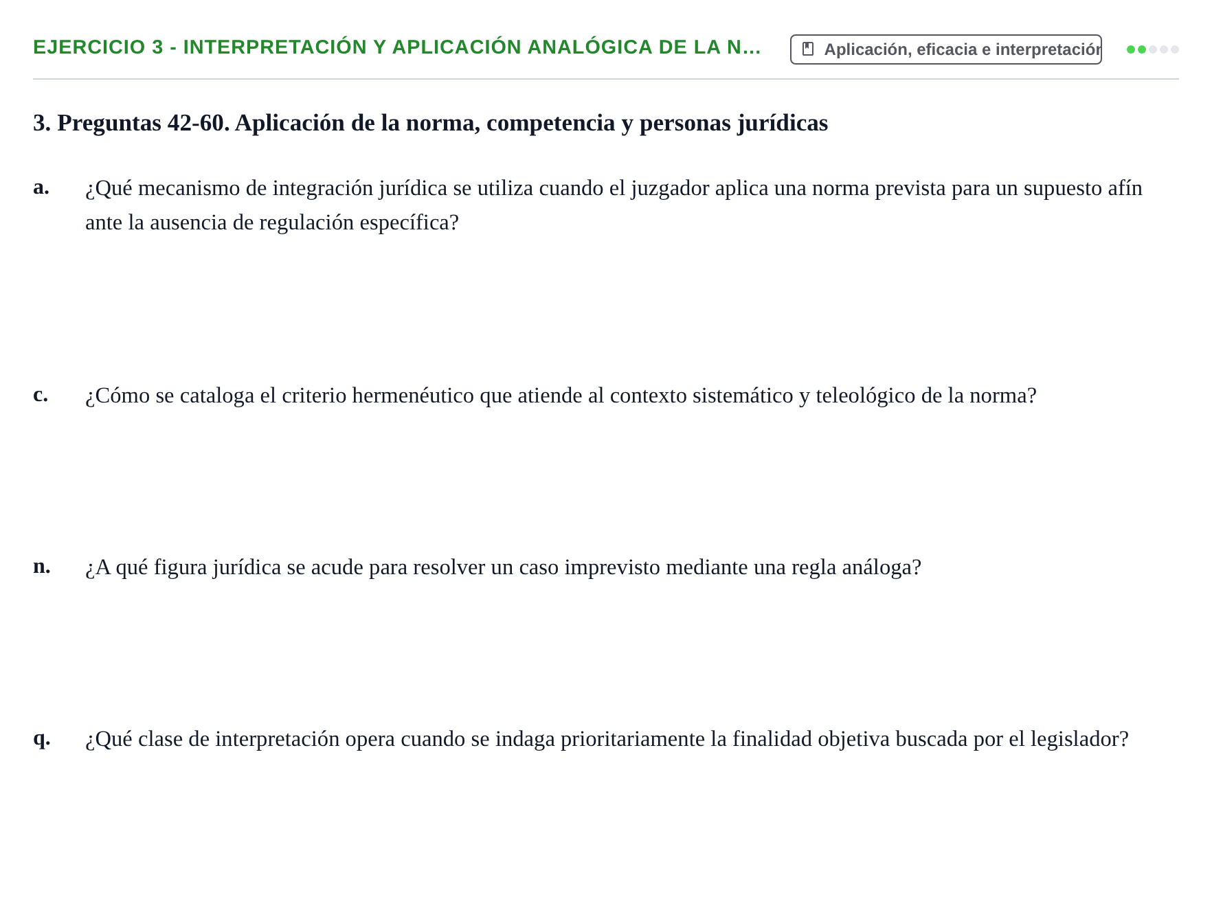 Enunciado: Ejercicio 3 - Interpretación y aplicación analógica de la n… · Introducción al Derecho UB Banco de preguntas tipo test de examen. Introducción al Derecho