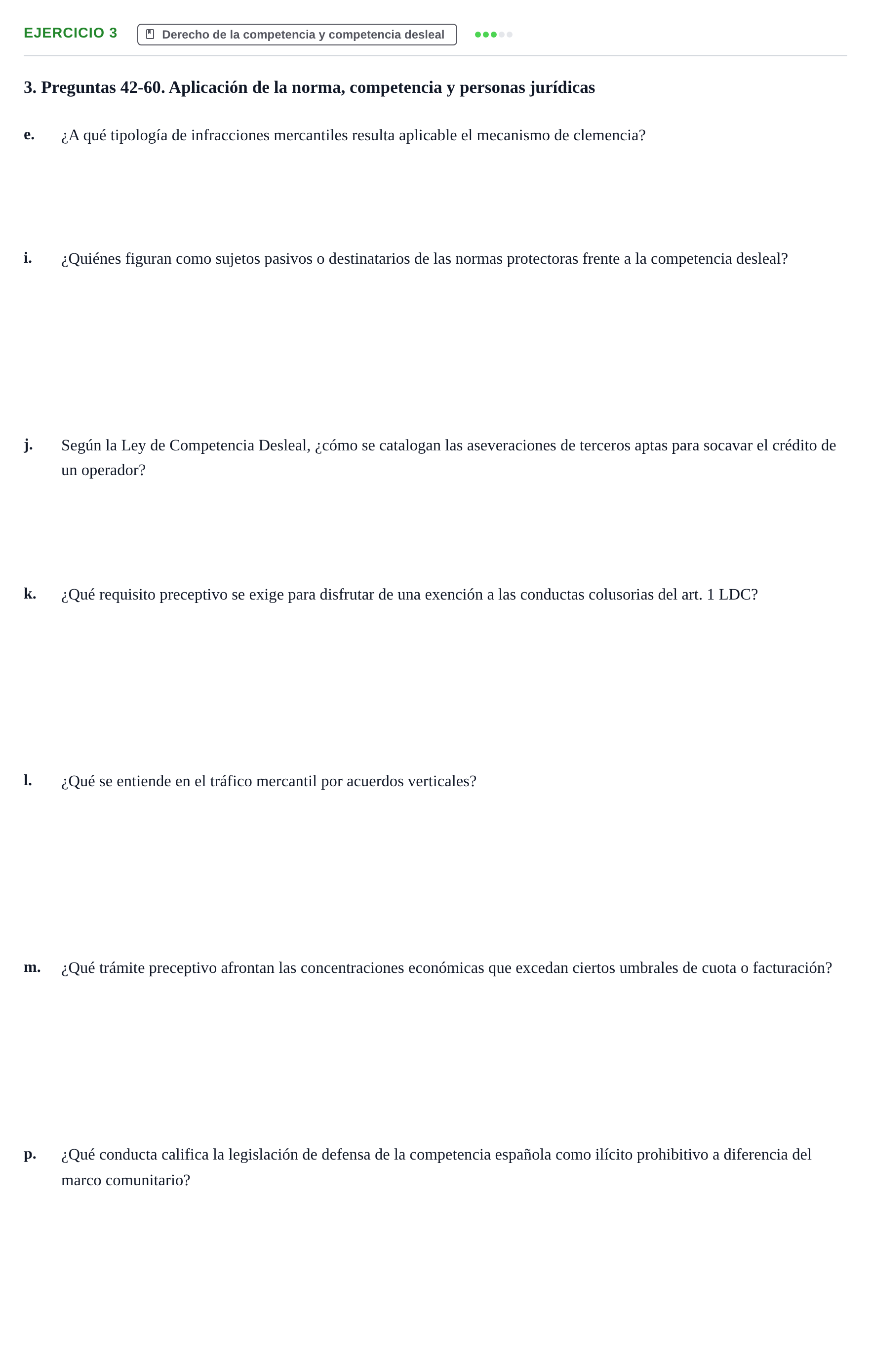Enunciado: Ejercicio 3 - Derecho de la competencia · Introducción al Derecho UB Banco de preguntas tipo test de examen. Introducción al Derecho