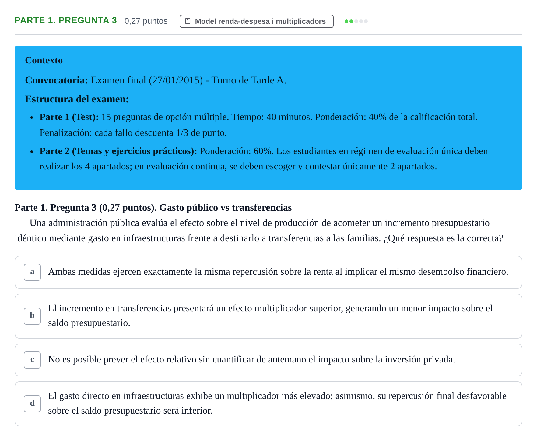 Enunciado: Ejercicio Parte 1. Pregunta 3 · Macroeconomía II UB 2015