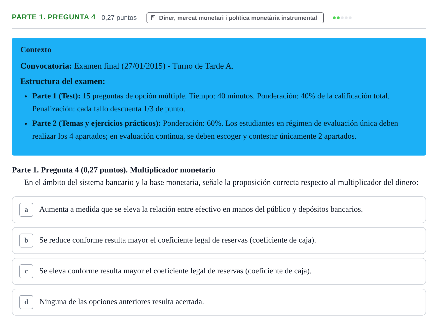 Enunciado: Ejercicio Parte 1. Pregunta 4 · Macroeconomía II UB 2015
