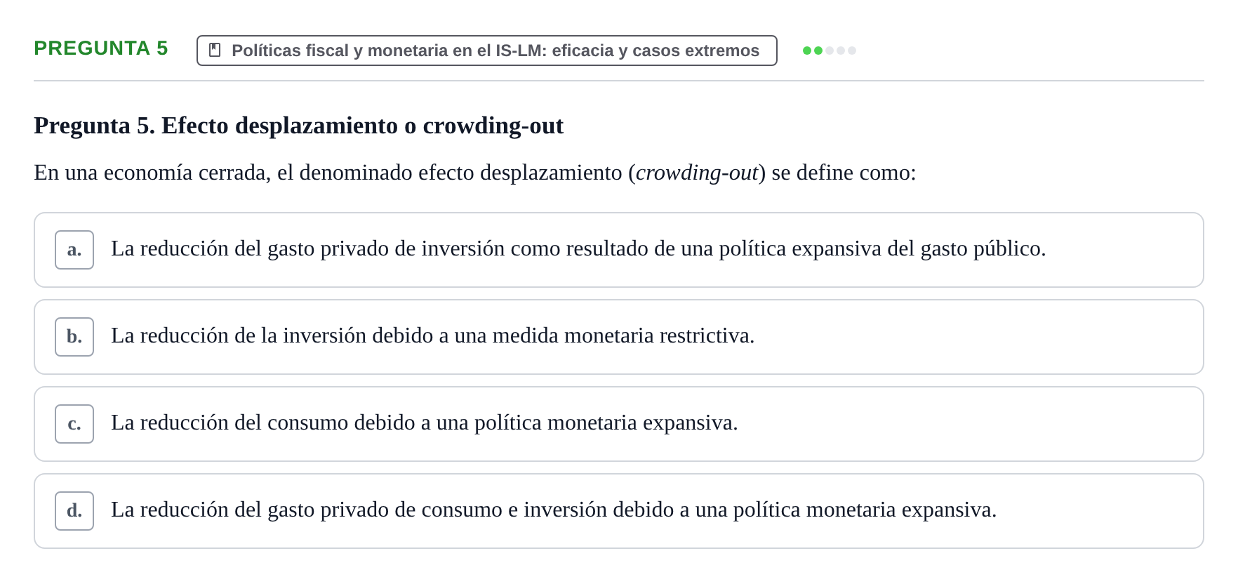 Enunciado: Pregunta 5 · Macroeconomía I UB 2013