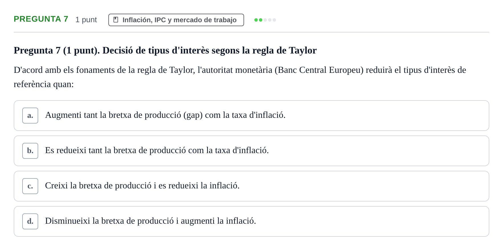 Enunciado: Pregunta 7 · Introducción a la Economía UB 2018
