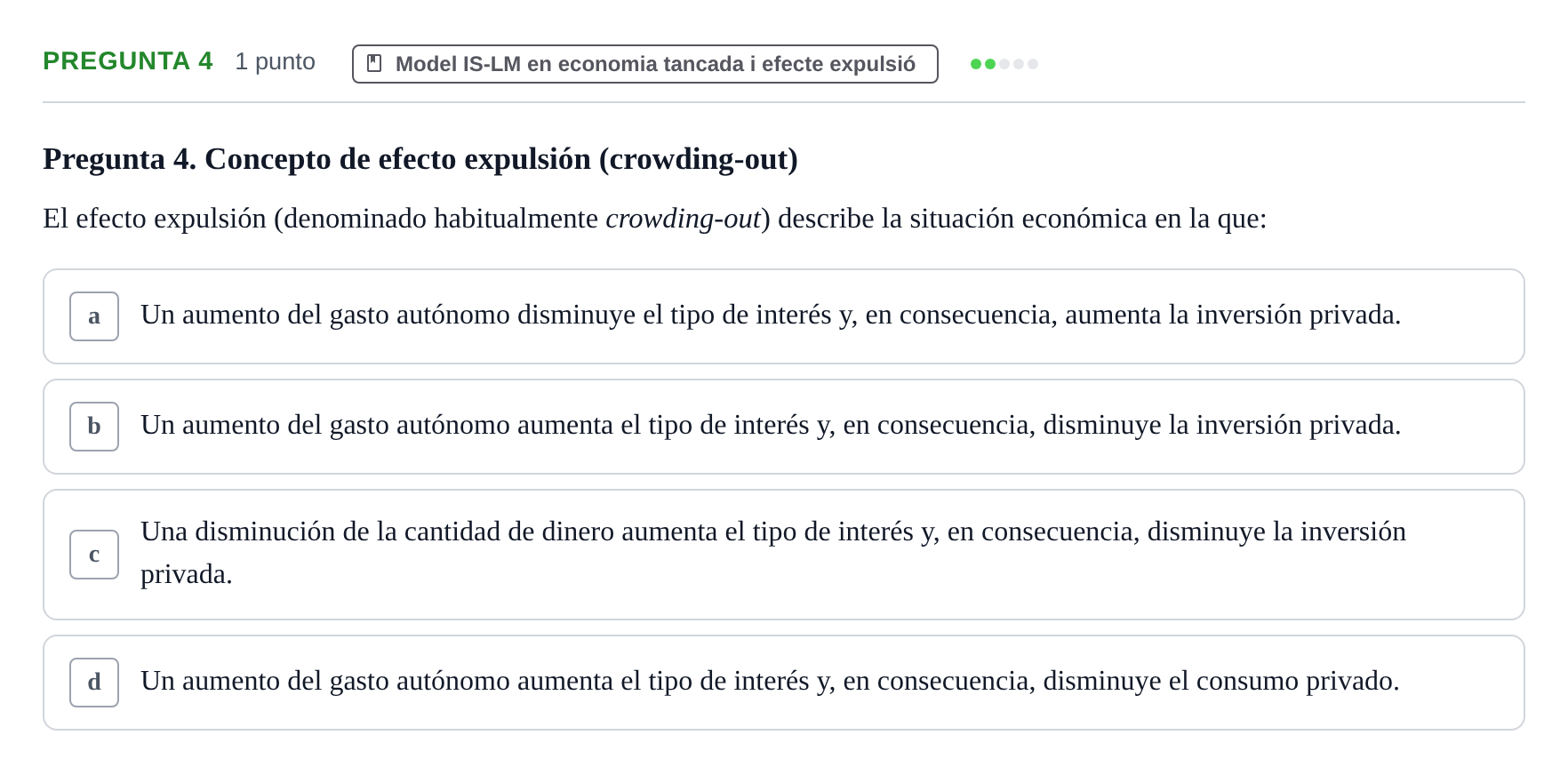 Enunciado: Pregunta 4 · Macroeconomía II UB 2015
