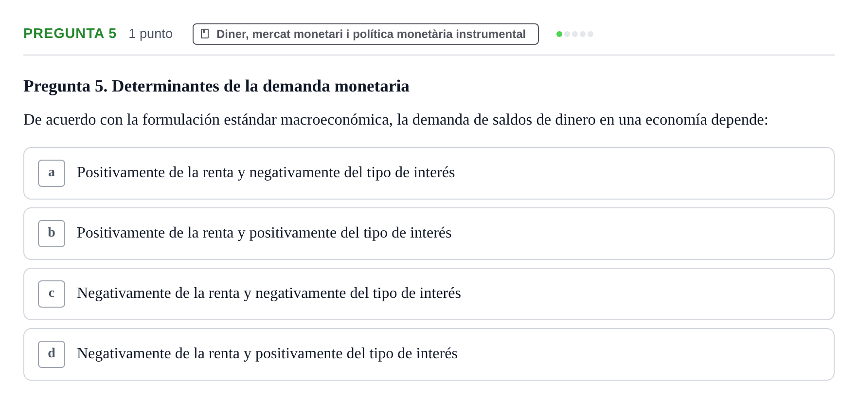 Enunciado: Pregunta 5 · Macroeconomía II UB 2015
