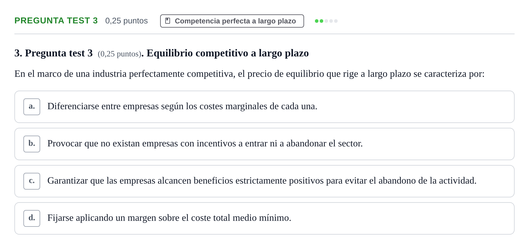 Enunciado: Pregunta test 3 · Microeconomía II UB 2024