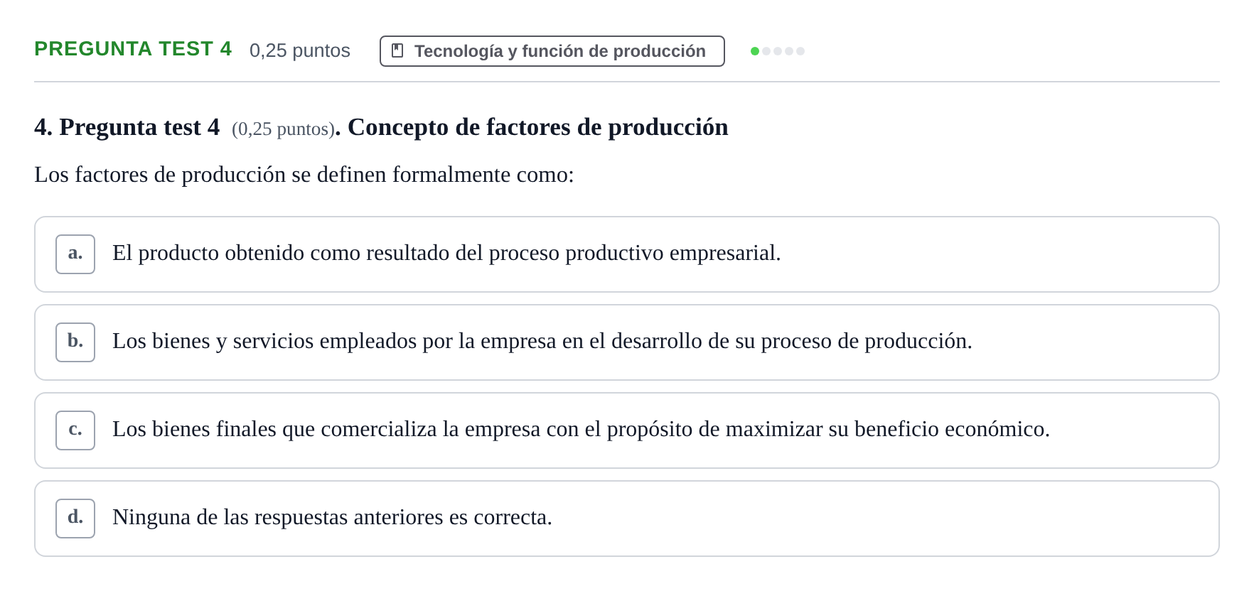 Enunciado: Pregunta test 4 · Microeconomía II UB 2024