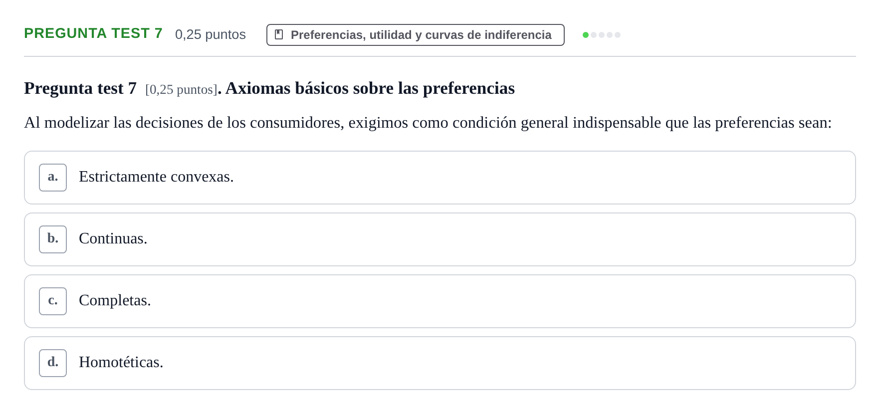Enunciado: Pregunta test 7 · Microeconomía II UB 2024