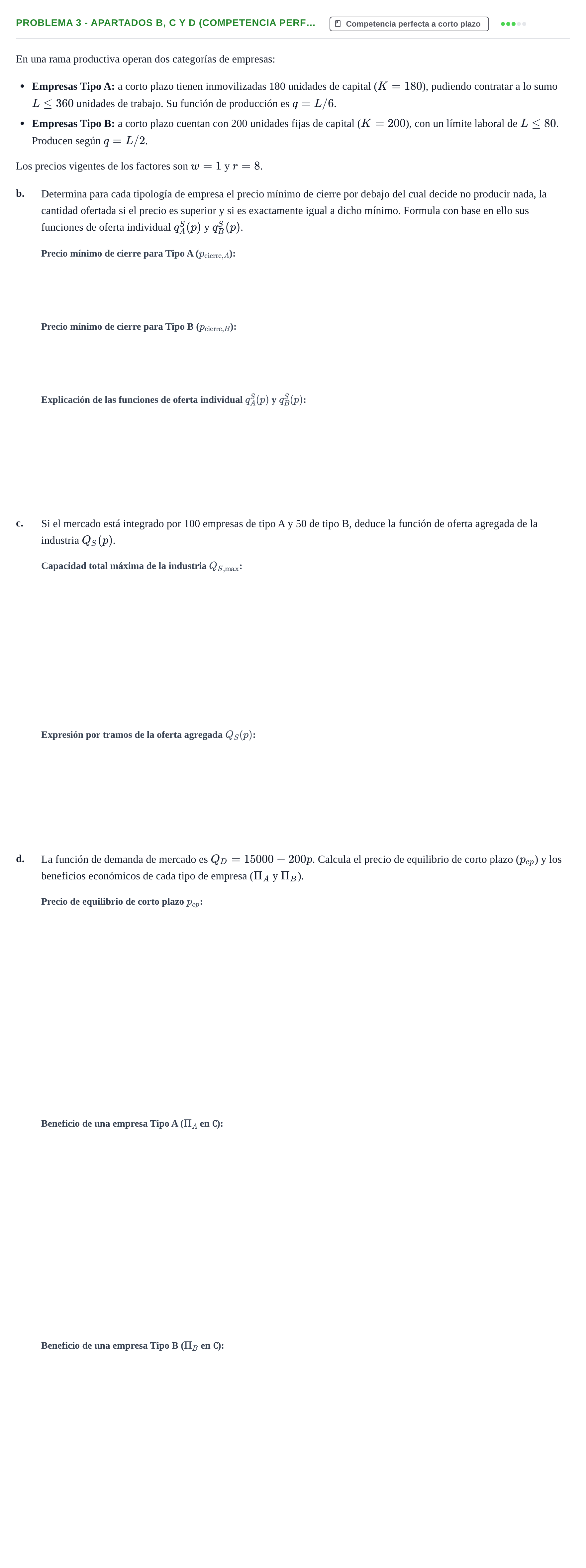 Enunciado: Problema 3 - Apartados b, c y d (Competencia perf… · Microeconomía II UB 2024