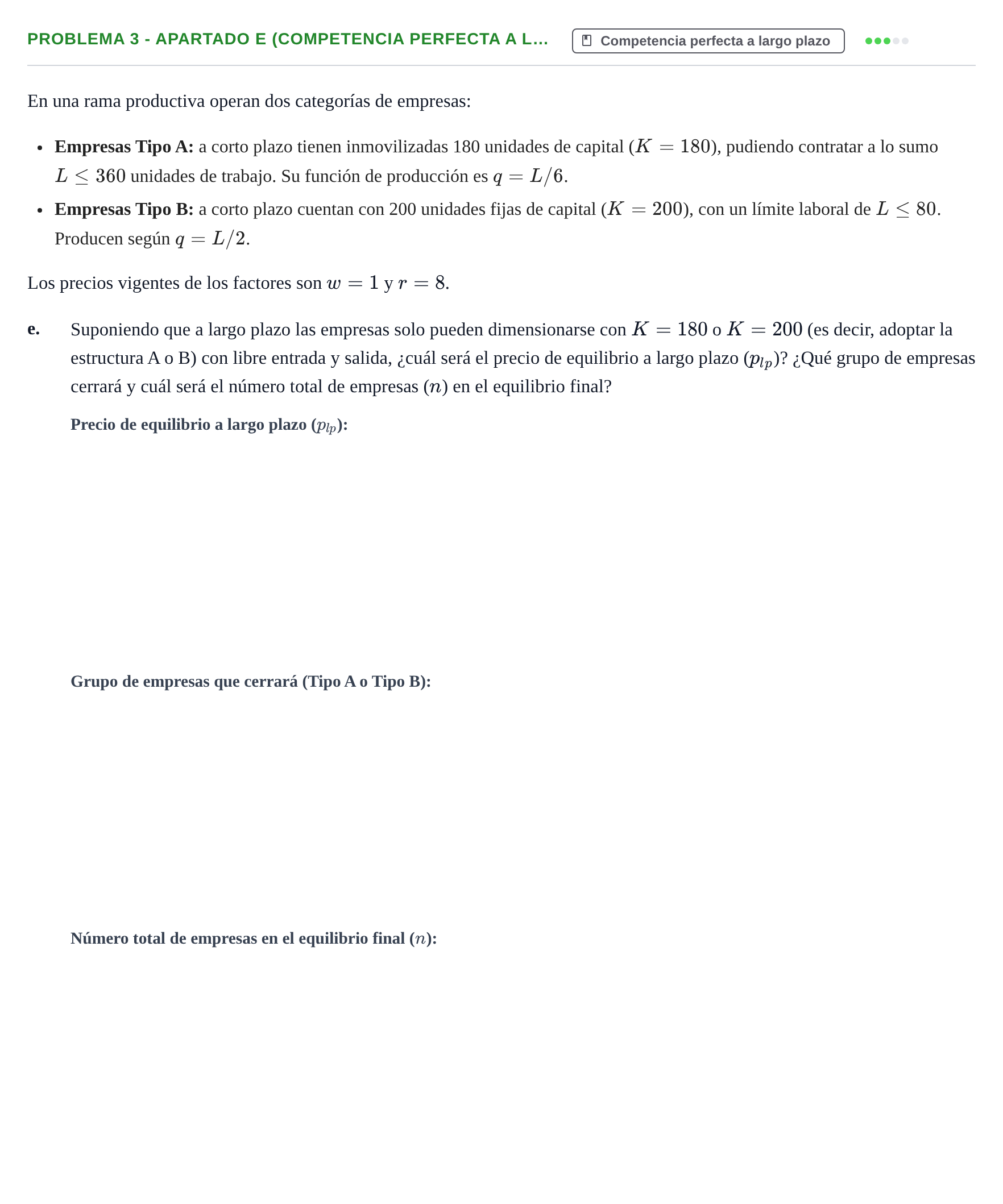 Enunciado: Problema 3 - Apartado e (Competencia perfecta a l… · Microeconomía II UB 2024