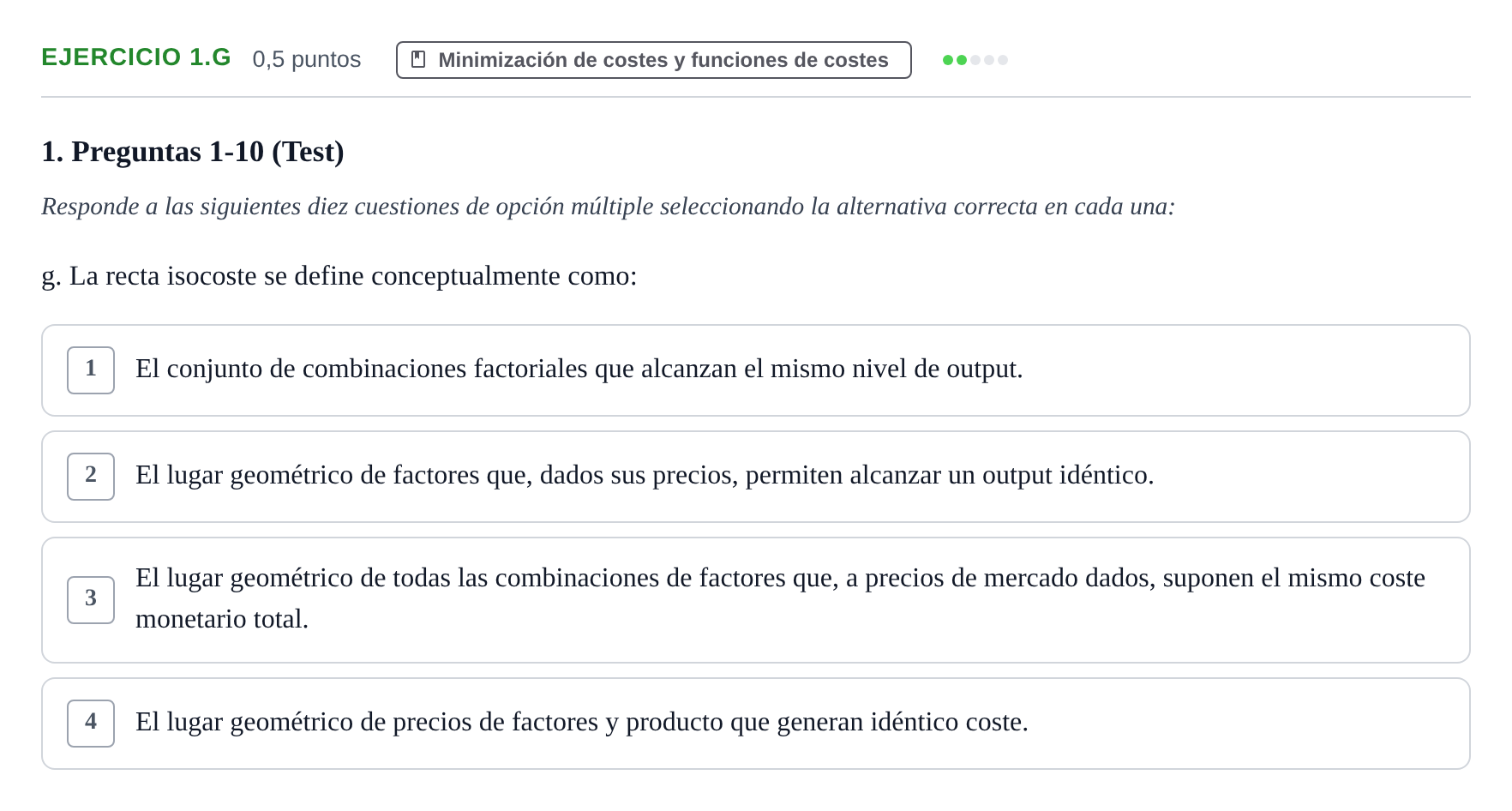 Enunciado: Ejercicio 1.g · Microeconomía II UB 2024