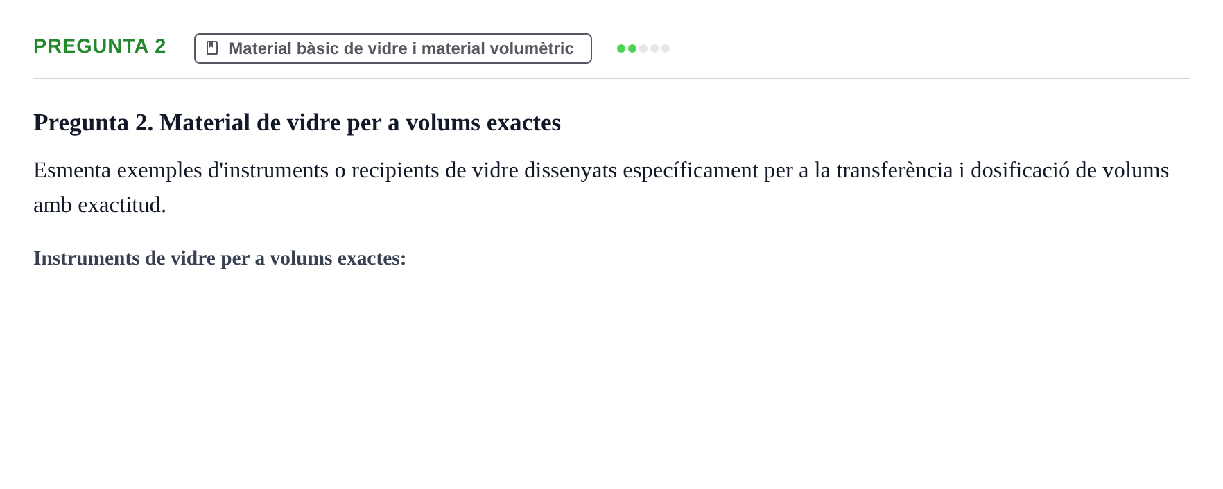 Enunciado: Pregunta 2 · Iniciación Al Trabajo de Laboratorio UB Examen teòric d'Iniciació al Treball de Laboratori