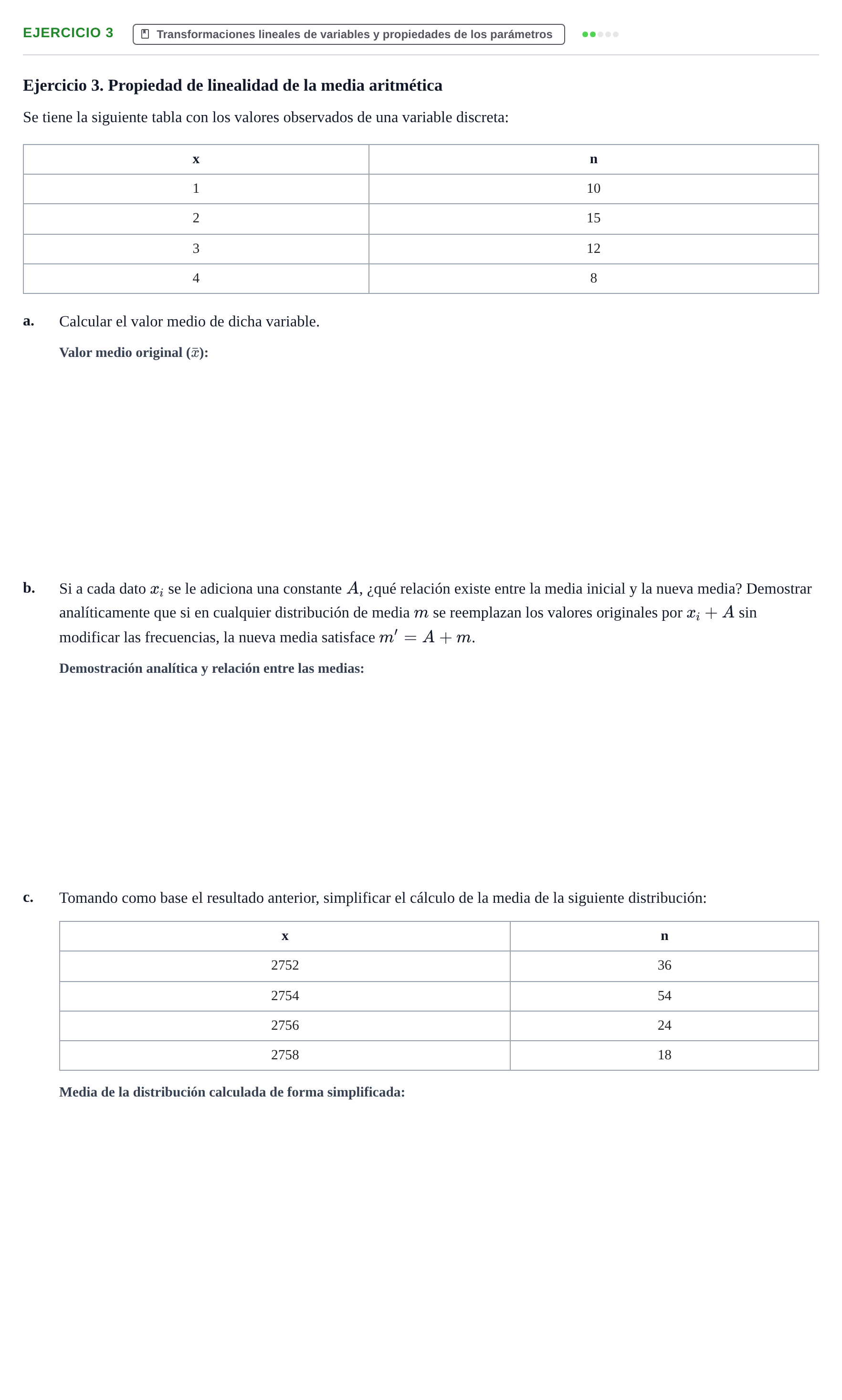 Enunciado: Ejercicio 3 · Estadística Económica y Empresarial i UB Colección de Exámenes Finales de Estadística Descriptiva