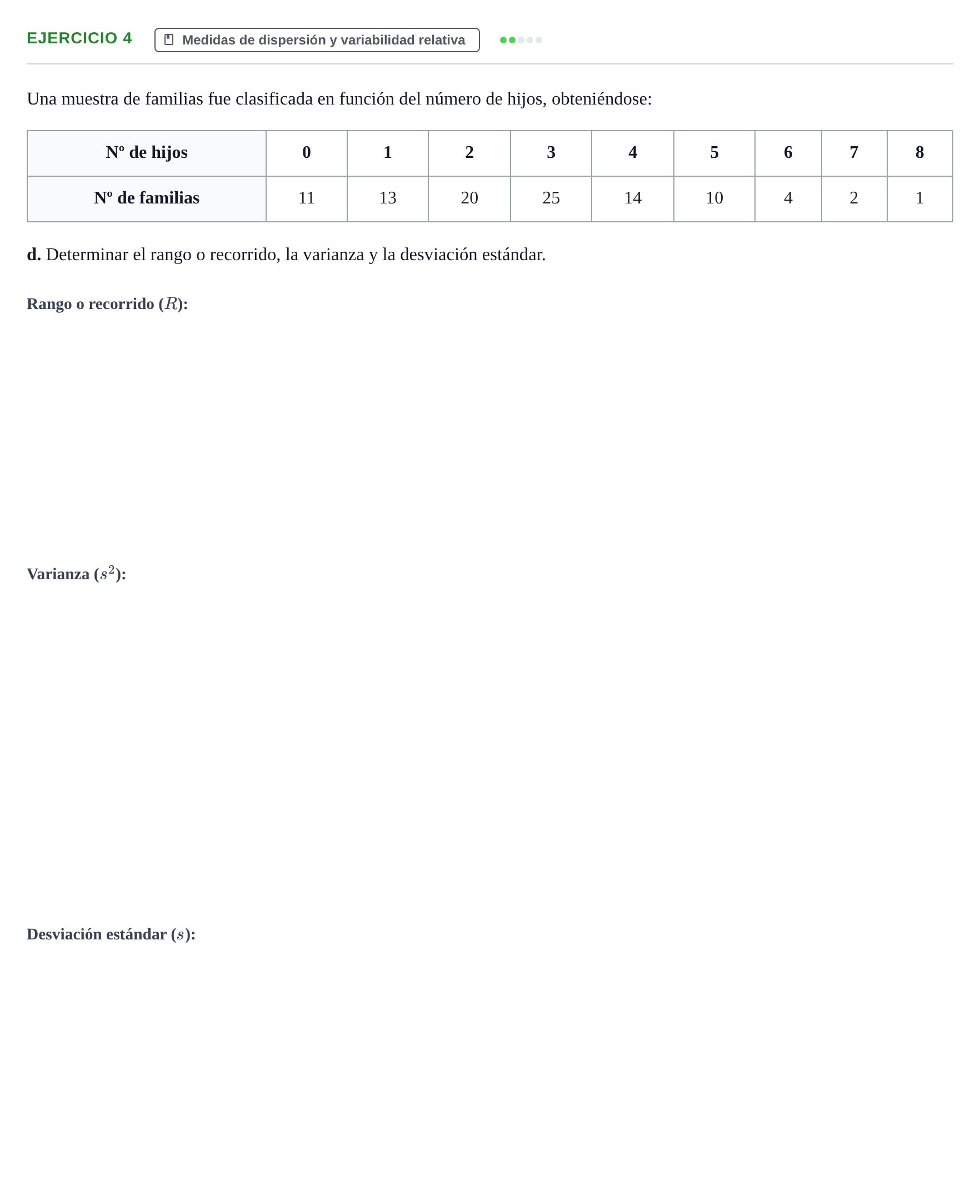 Enunciado: Ejercicio 4 - Medidas de dispersión · Estadística Económica y Empresarial i UB Colección de Exámenes Finales de Estadística Descriptiva