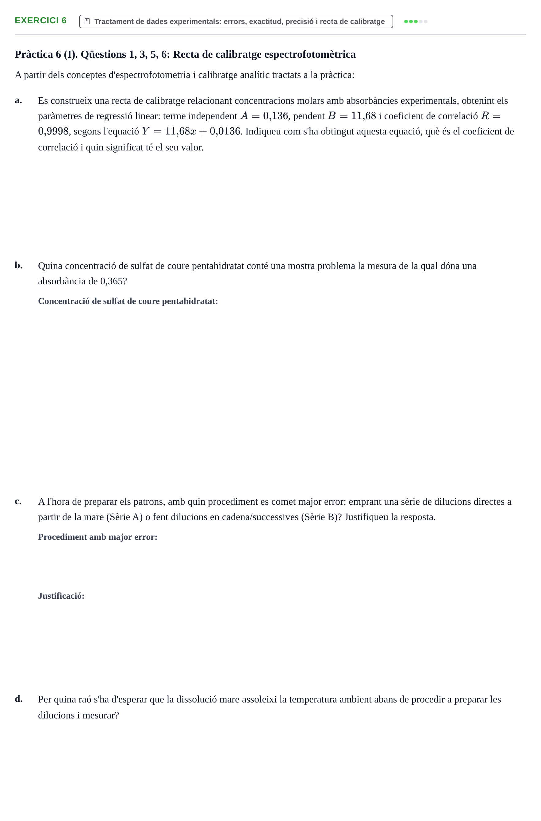 Enunciado: Problema 6 · Iniciación Al Trabajo de Laboratorio UB Examen teòric i qüestions de pràctiques de laboratori