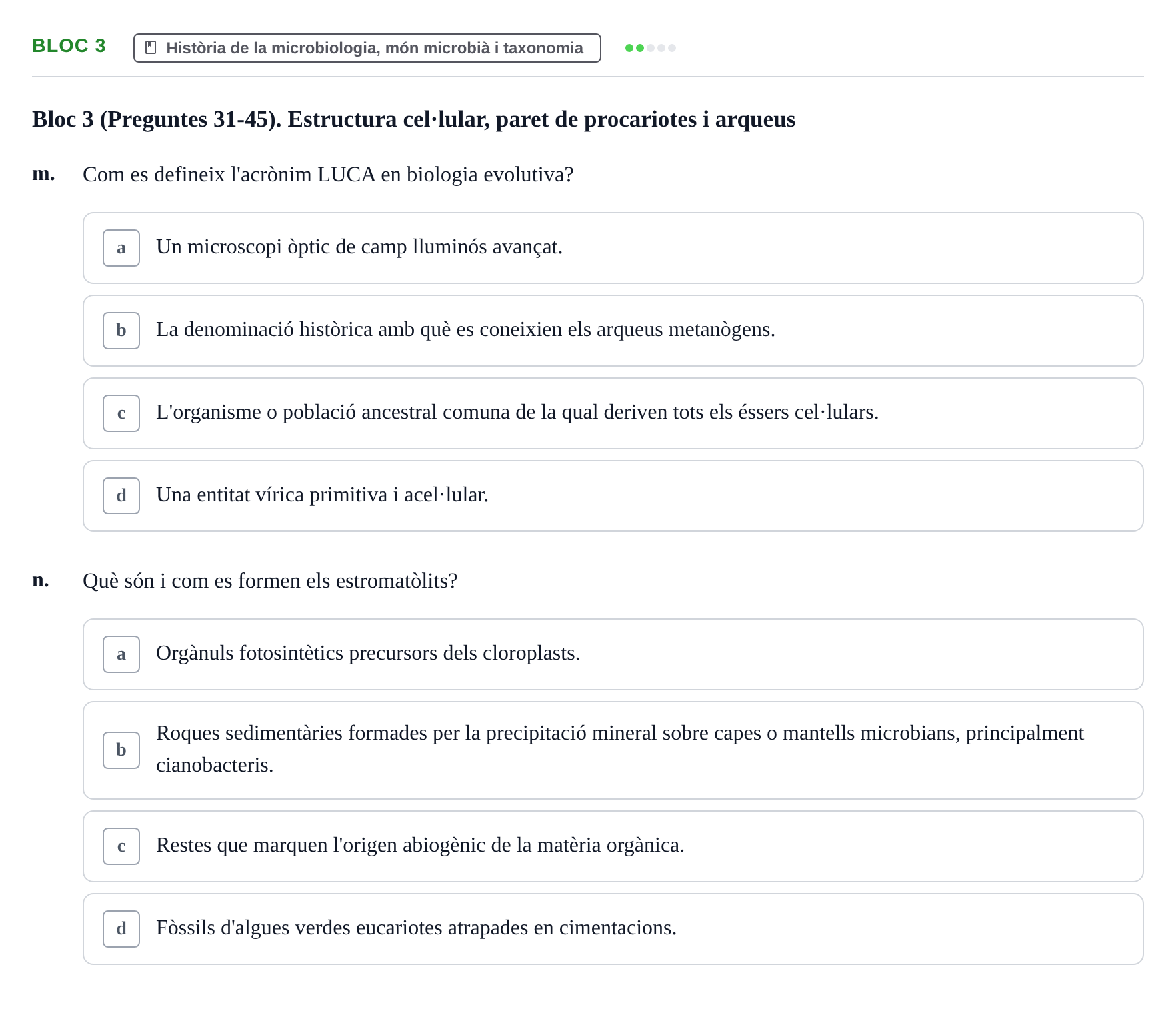 Enunciado: Ejercicio Bloc 3 - Història de la microbiologia, món microb… · Microbiología I UB Recopilació d'avaluació: Exàmens de Microbiologia I (Primer Parcial)