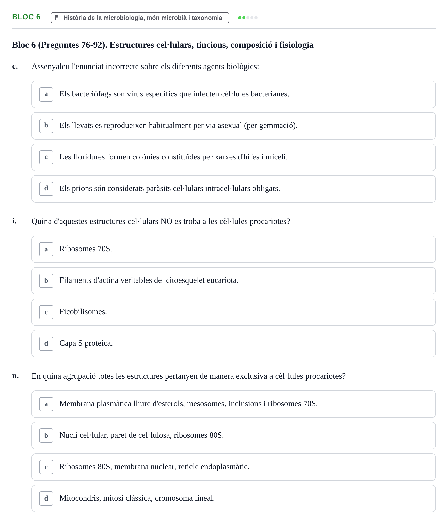 Enunciado: Ejercicio Bloc 6 - Història de la microbiologia, món microb… · Microbiología I UB Recopilació d'avaluació: Exàmens de Microbiologia I (Primer Parcial)