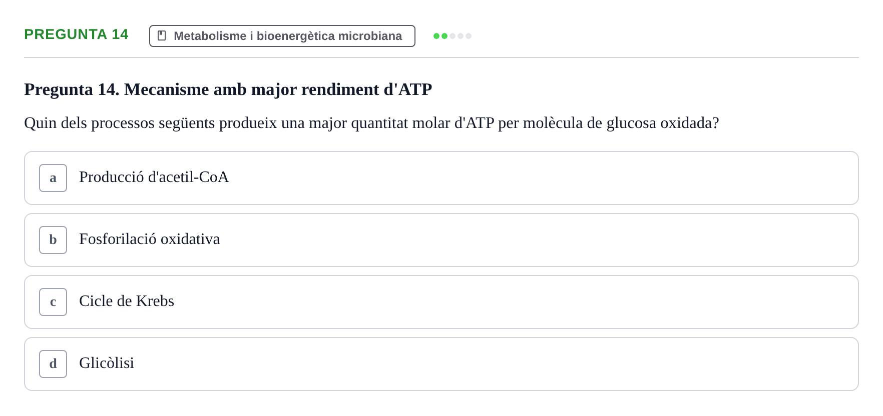 Enunciado: Pregunta 14 · Microbiología I UB Examen Segon Parcial. Microbiologia I