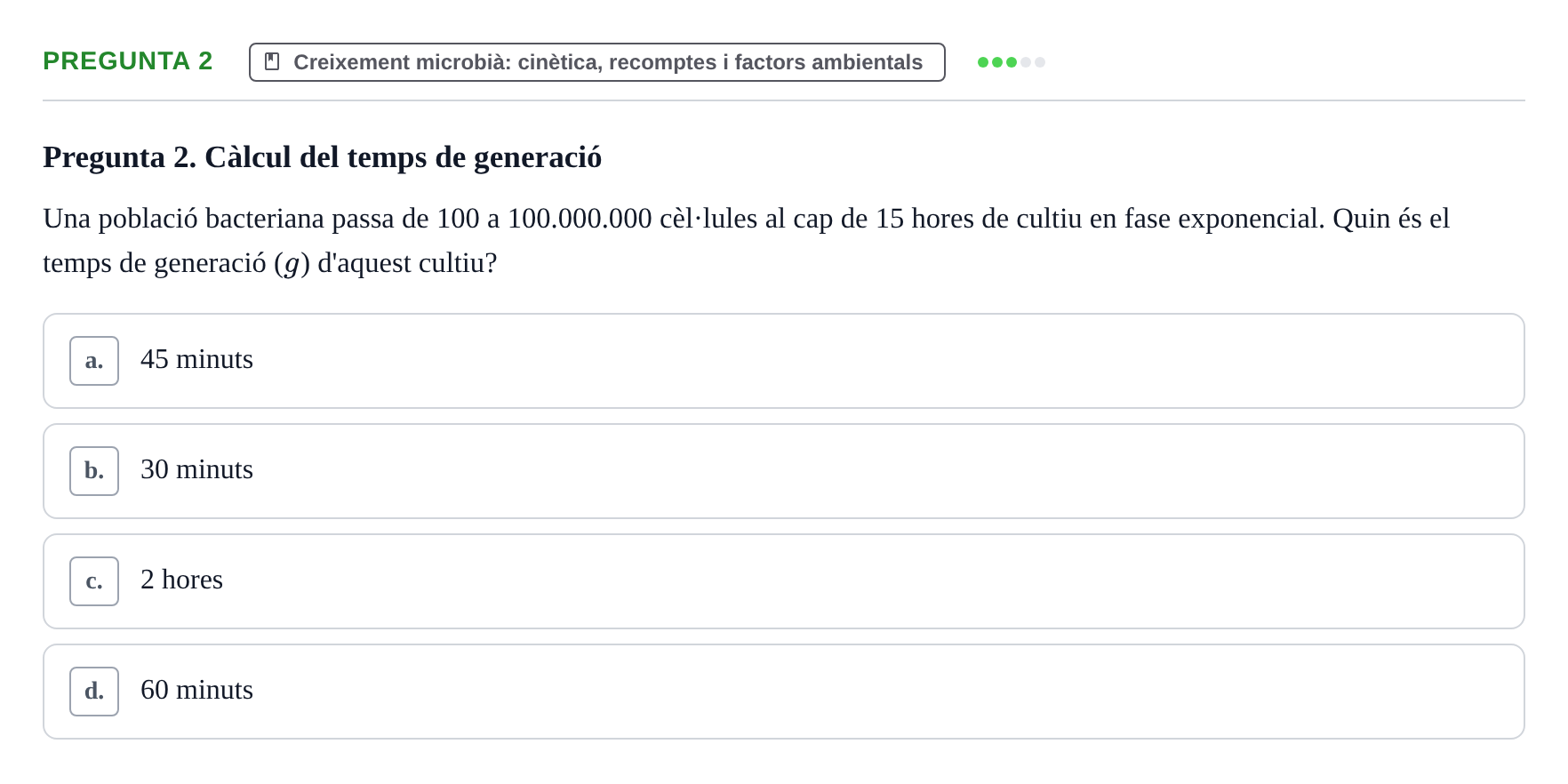 Enunciado: Pregunta 2 · Microbiología I UB Examen Segon Parcial. Microbiologia I