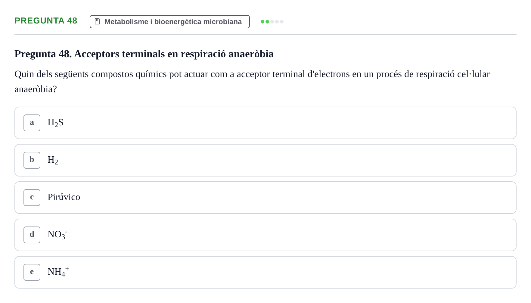 Enunciado: Pregunta 48 · Microbiología I UB Examen Segon Parcial. Microbiologia I