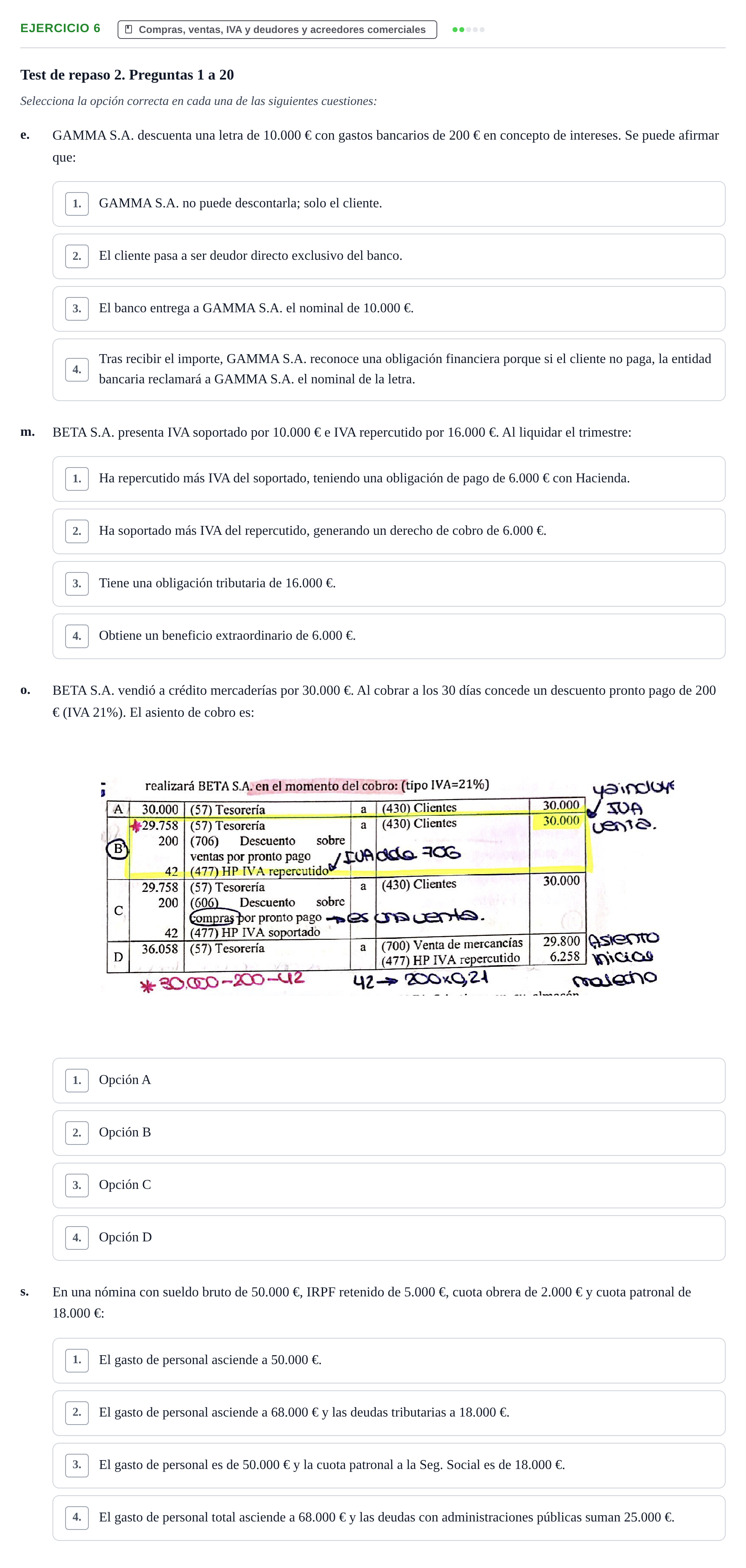 Enunciado: Ejercicio 6 - Compras, ventas, IVA y deudores y acreedores… · Introducción a las Finanzas y a la Contabilidad UB 2015