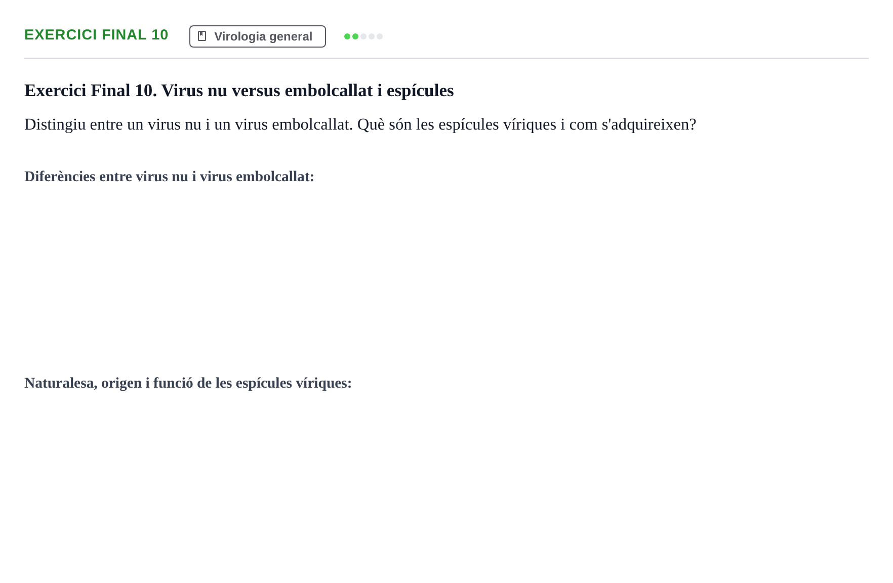 Enunciado: Exercici Final 10 · Microbiología I UB Recull de preguntes d'examen resoltes: Microbiologia I