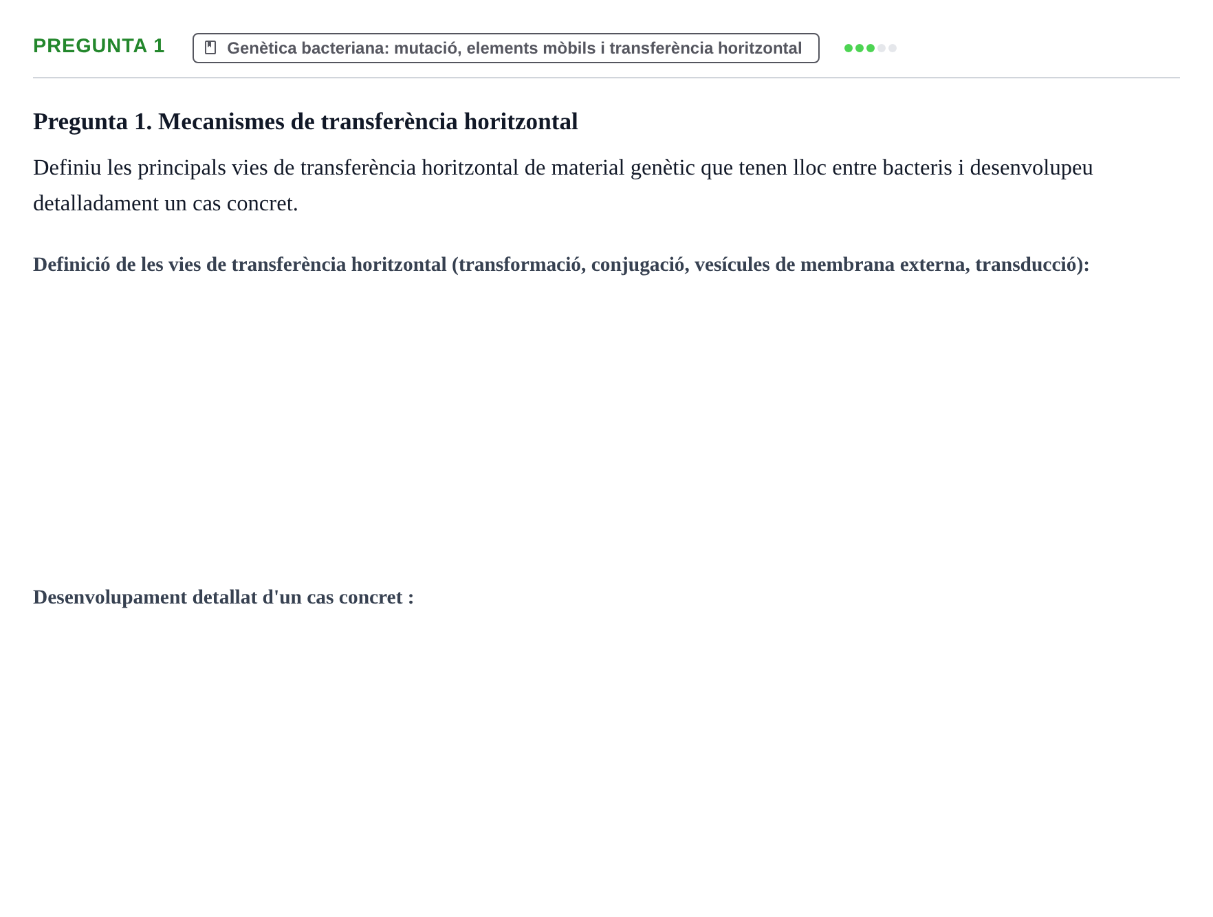 Enunciado: Pregunta 1 · Microbiología I UB Recull de preguntes d'examen resoltes: Microbiologia I