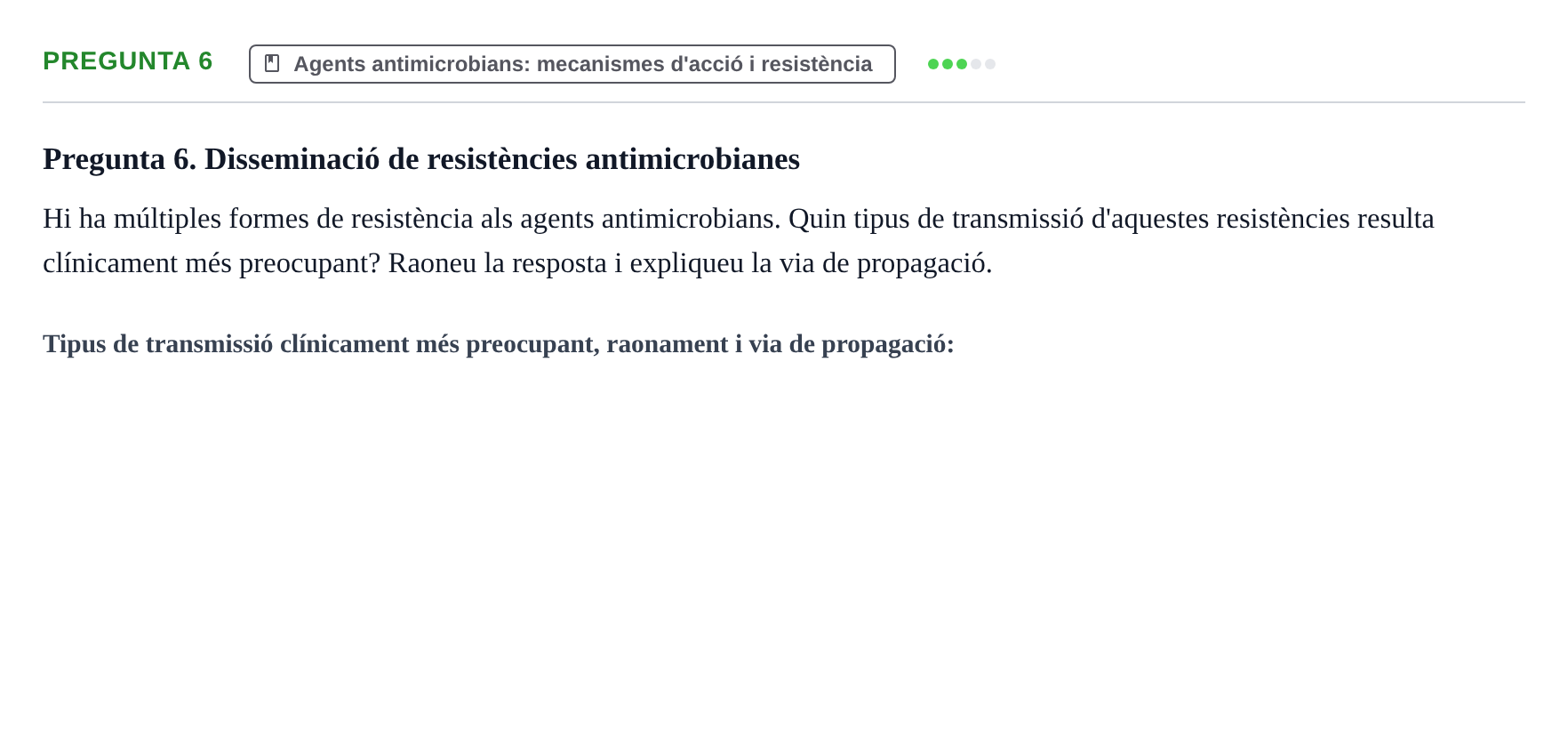 Enunciado: Pregunta 6 · Microbiología I UB Recull de preguntes d'examen resoltes: Microbiologia I