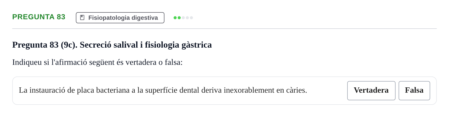 Enunciado: Pregunta 83 · Fisiología y Fisiopatología II UB 2021