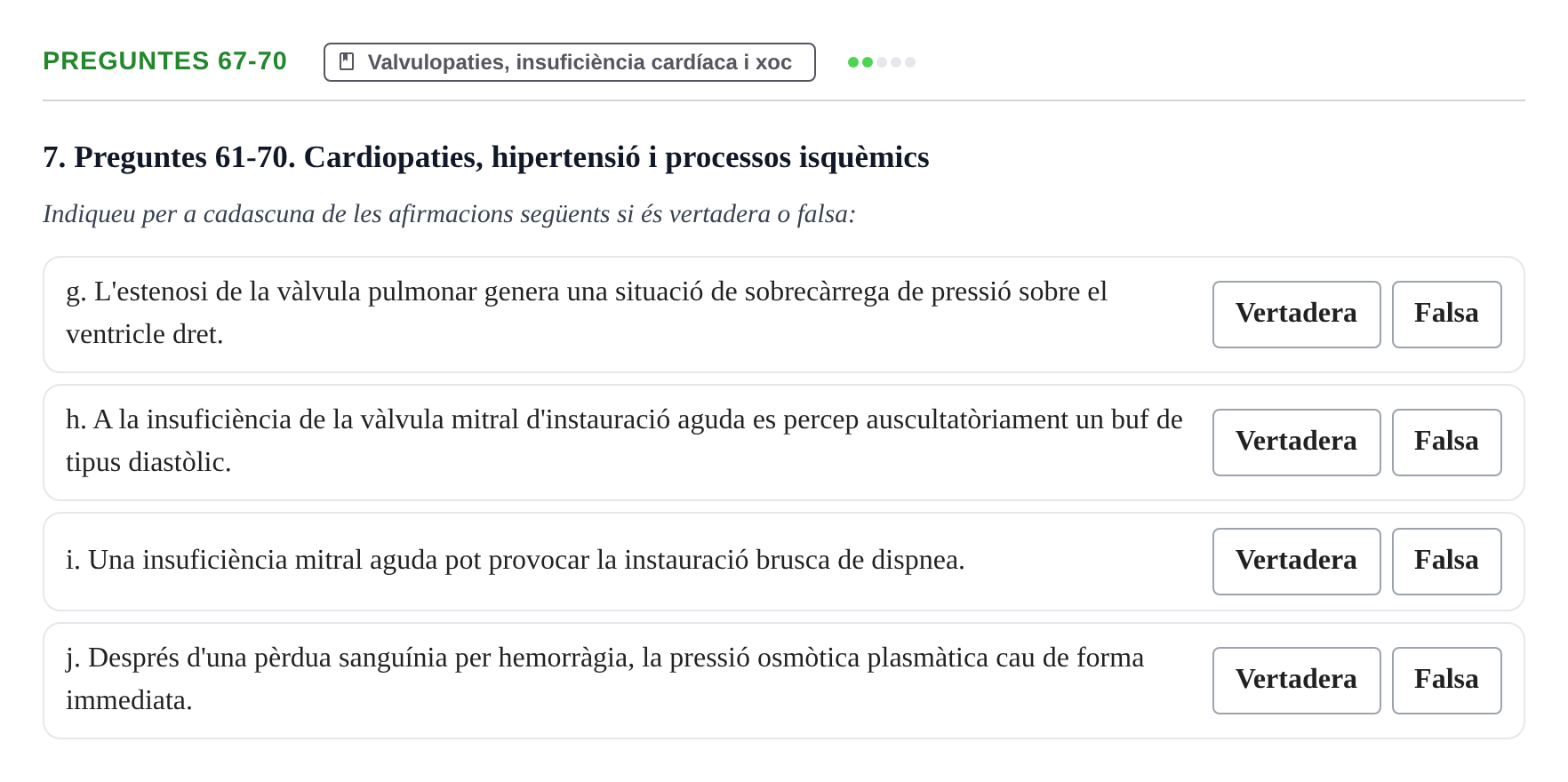 Enunciado: Ejercicio Preguntes 67-70 · Fisiología y Fisiopatología II UB 2021
