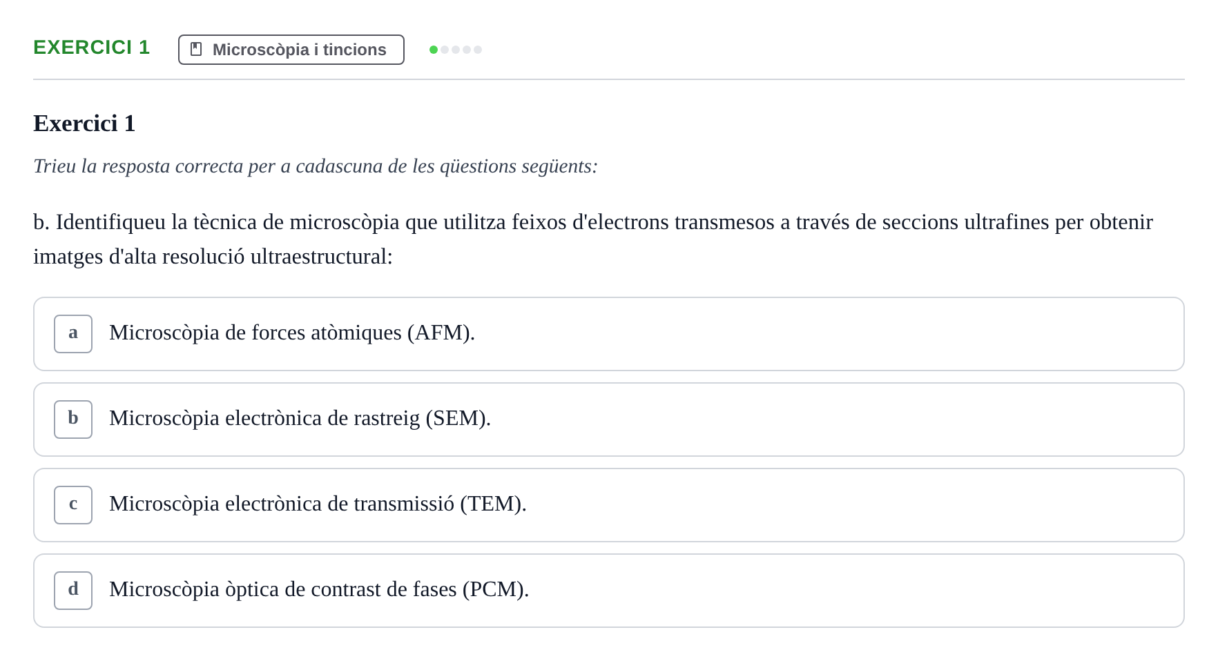 Enunciado: Ejercicio 1 - Microscòpia i tincions · Microbiología I UB Banc d'Avaluació Global de Microbiologia