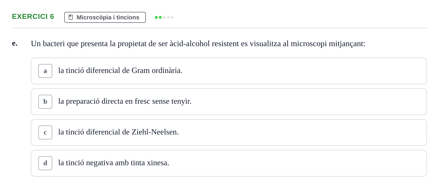 Enunciado: Ejercicio 6 - Microscòpia i tincions · Microbiología I UB Banc d'Avaluació Global de Microbiologia