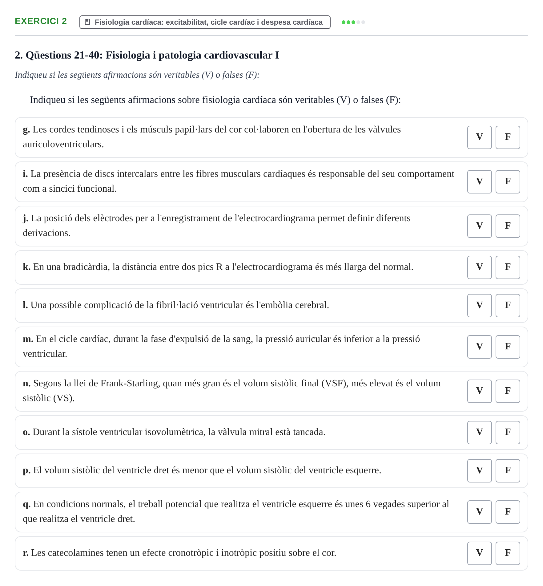 Enunciado: Ejercicio 2 - Fisiologia cardíaca · Fisiología y Fisiopatología II UB Juny 2016