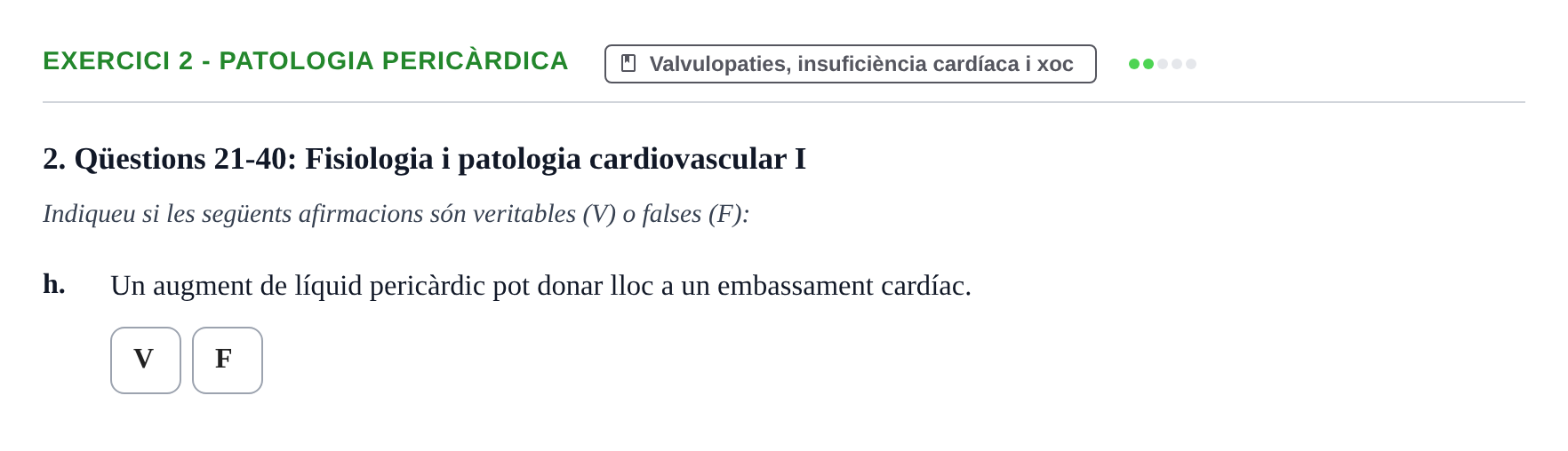 Enunciado: Ejercicio 2 - Patologia pericàrdica · Fisiología y Fisiopatología II UB Juny 2016