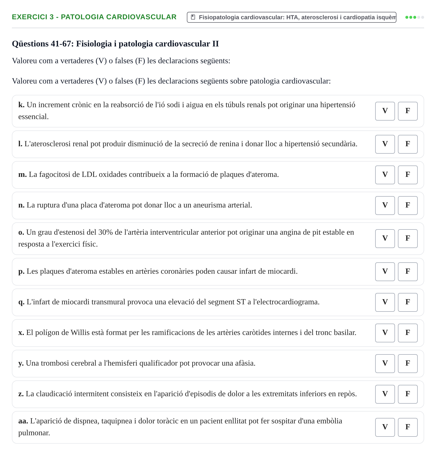 Enunciado: Ejercicio 3 - Patologia cardiovascular · Fisiología y Fisiopatología II UB Juny 2016
