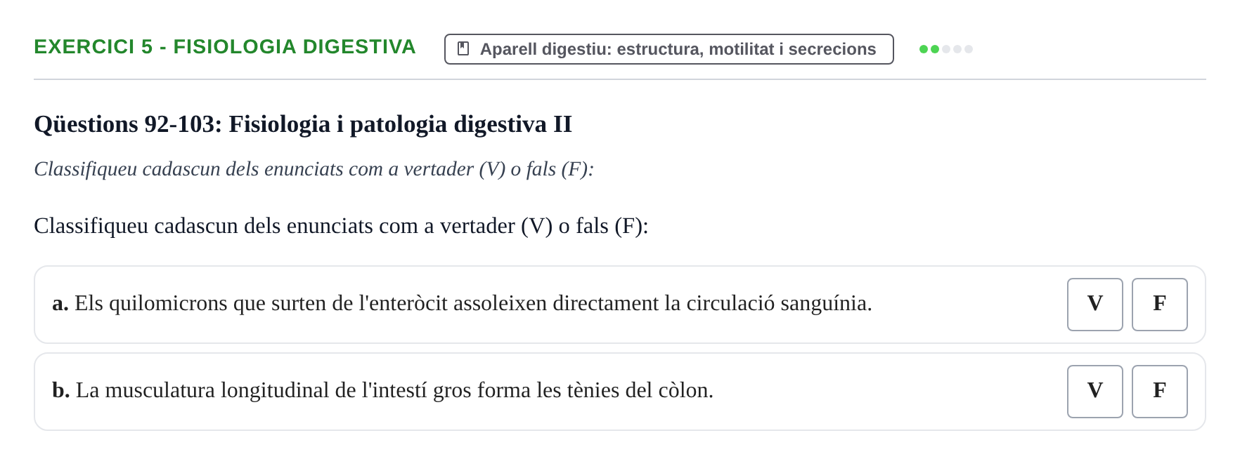 Enunciado: Ejercicio 5 - Fisiologia digestiva · Fisiología y Fisiopatología II UB Juny 2016