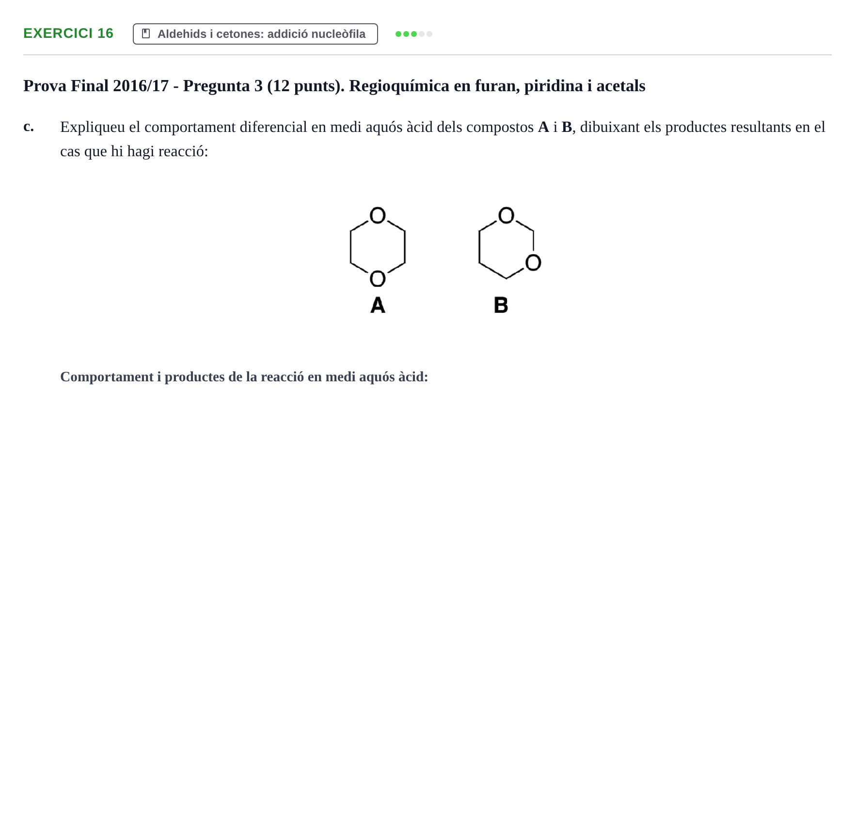 Enunciado: Ejercicio 16 - Aldehids i cetones · Química Orgánica II UB 2014