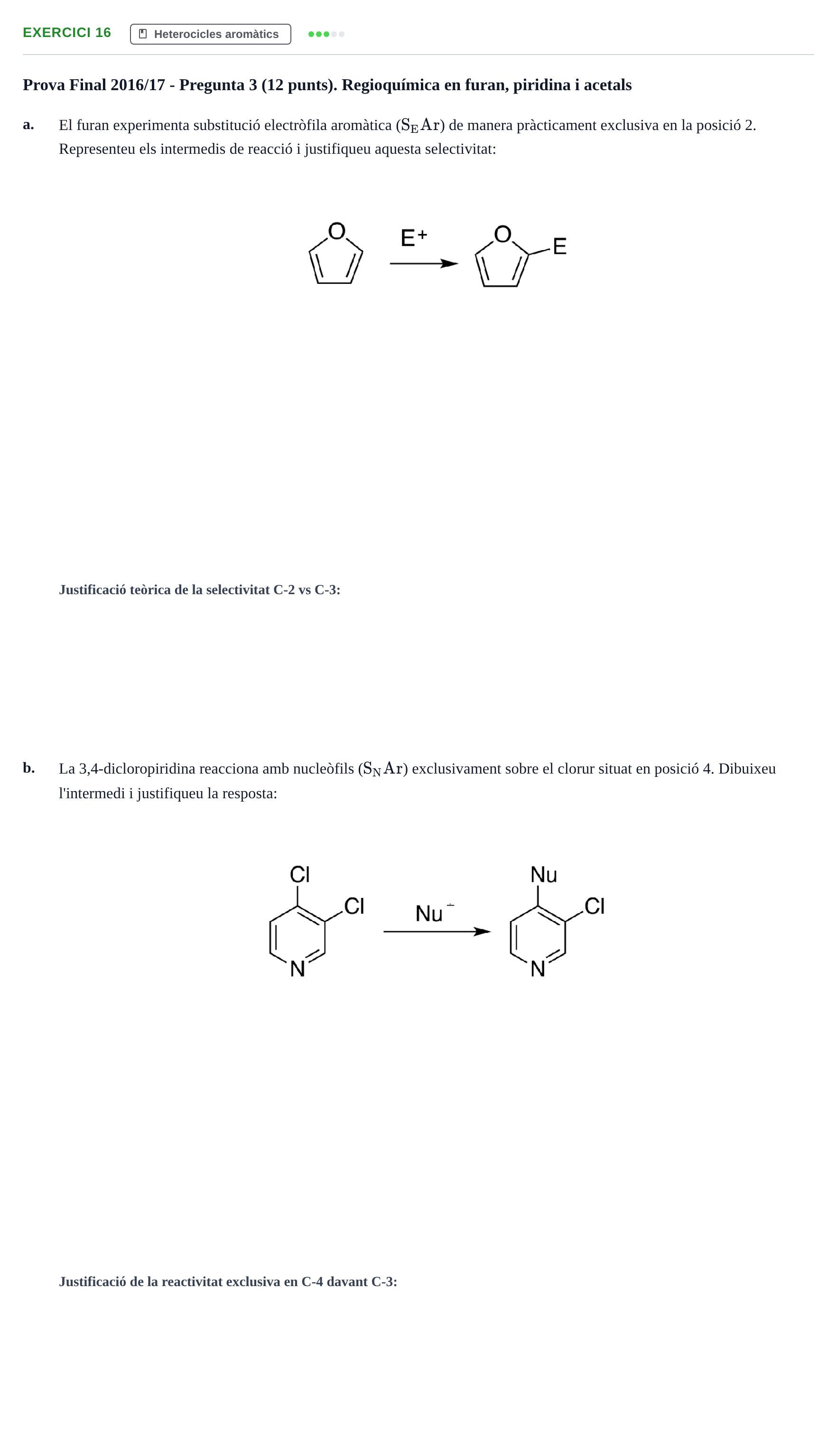 Enunciado: Ejercicio 16 - Heterocicles aromàtics · Química Orgánica II UB 2014